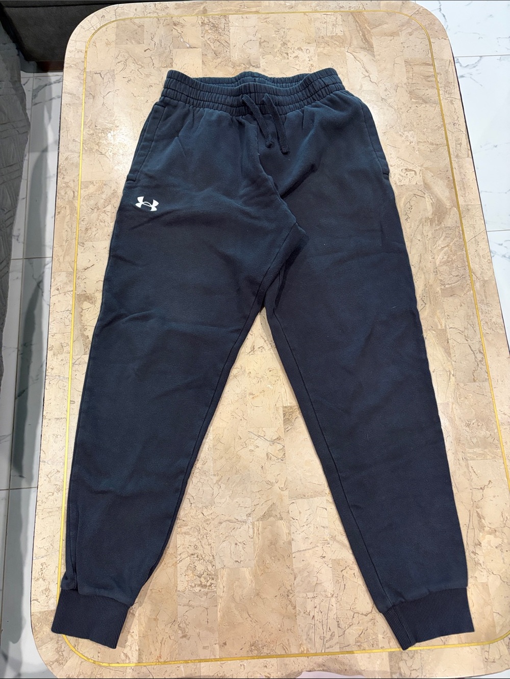 Under Armour Kids Black Jogger Sweatpants with White Logo